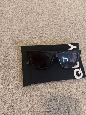 Quay Australia Black Sunglasses with Gold Logos